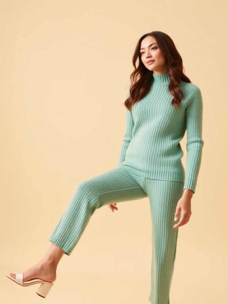 Conjunto de punto color menta